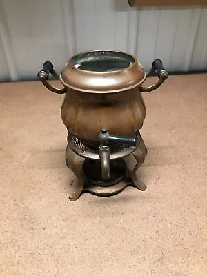 Antique S Sternau & Co Copper Brass Coffee Machine Tea Pot Sterno Burner 1908 • $100