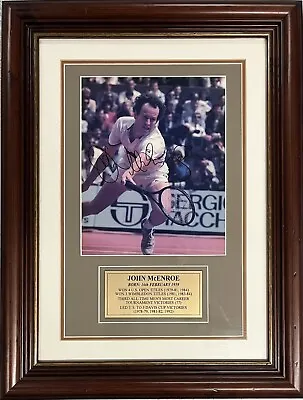 $254.22 • Buy JOHN McENROE Signed Photo 8x10 Tennis Grand Slams Champion FRAMED COA