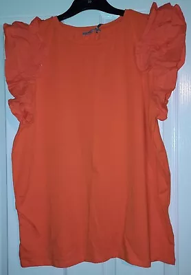 Ladies Orange Maternity Short Sleeved Stretchy Top Size 20 George Mum To Be  • £2.50