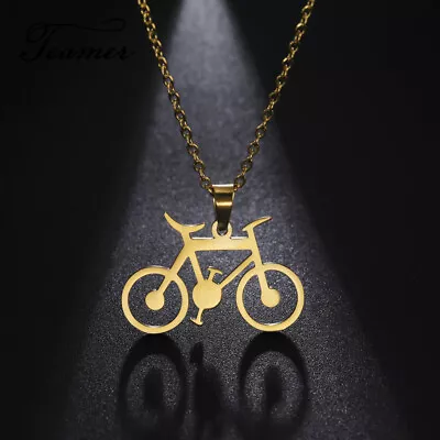 Teamer Bicycle Pendant Necklace For Men Women Simple Cartoon Sport Chain • $5.99