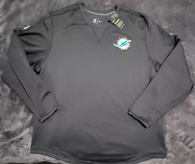 NFL Nike Miami Dolphins On-Field Performance Dri-Fit Sideline Sweatshirt 3XL NWT • $29.99