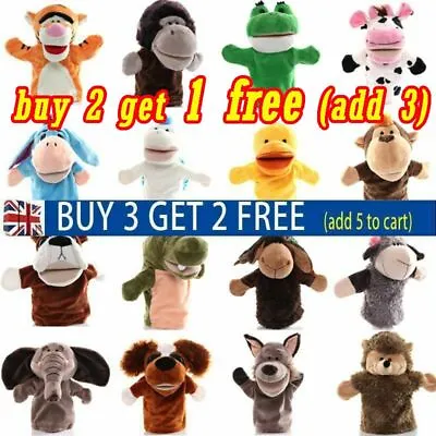 £6.99 • Buy 25 Styles Animal Hand Glove Puppet Soft Plush Puppets Kid Childrens Toy Funny UK