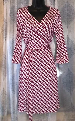 Diane Von Furstenberg Julian Two Vintage Purple Chain Link Wrap Dress SZ  10 • $80