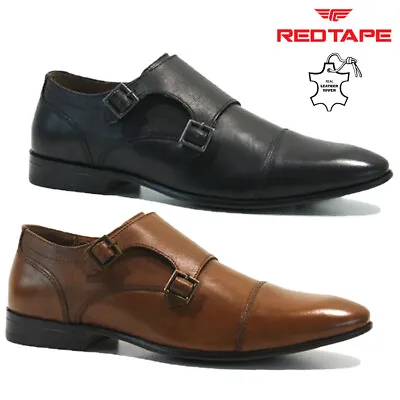 £22.95 • Buy Mens Red Tape Leather Monk Shoes Casual Office Smart Party Formal Oxford Size