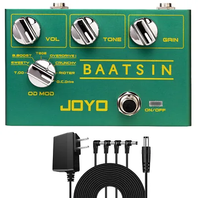 JOYO Guitar Overdrive Distortion Pedal 8 Multi Effects True Bypass Power Supply • $58.64