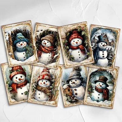 Christmas Snowman Scene Card Toppers Craft Embellishments Cardmaking • £2.80
