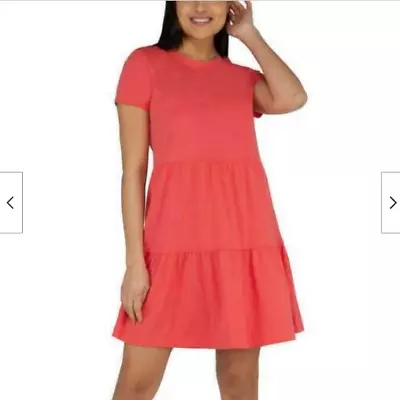 Nicole Miller Women's Tier Flow Dress( Pink Coral X-large)nwt • $15.04