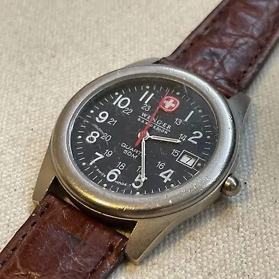 Vintage Wenger SAK Design Swiss Military 095.0605 Men’s Watch 36mm New Battery • $69.99