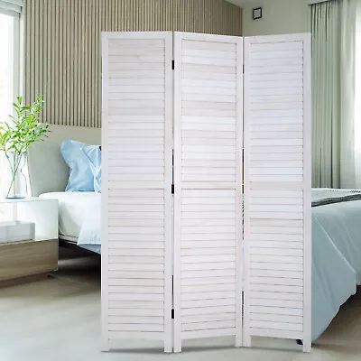 3/4 Panel Room Divider Wood Privacy Screen Folding Wood Screen For Home Bedroom • $78.19