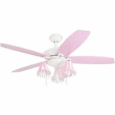 $182.89 • Buy  Elsa 48  Pink Ceiling, Chandelier Lamp Shades Dusty Rose/Blushing Glow Fan 