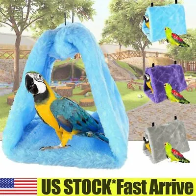 $7.02 • Buy Parrot Bird Hammock Hanging Cave Cage Plush Snuggle Happy Hut Tent Bed Bunk Toys