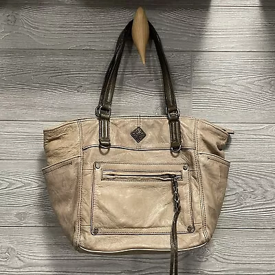 Simply Vera By Vera Wang Genuine Luxe Leather Distressed Satchel 10” Medium Tote • $16.52