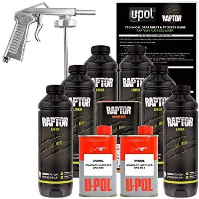 U-POL Raptor Tintable Spray-On Truck Bed Liner Kit With Spray Gun / 6 Liter • $234.94