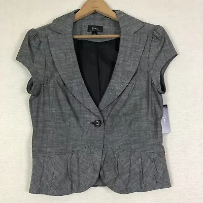 $26.70 • Buy Y2K Top Womens Gray Shirt Jacket Shacket Cap Sleeve Junior Large Alice Cullen