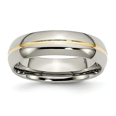 Titanium 14K Gold 6mm Mens Wedding Ring Band Size 10 • $41.95