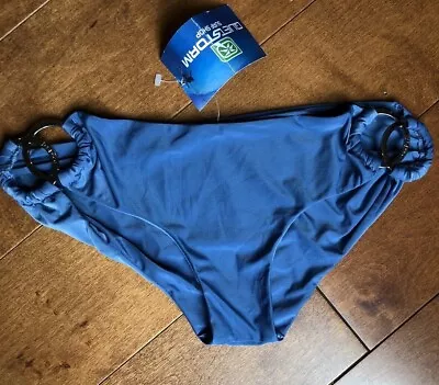 L*Space Steel Blue Brazilian Hipster Swim Bottoms NWT • $20