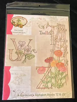 Crabapple Hill Meg Hawkey Gardener Alphabet Quilt Block Pattern TZ UV Violets • $7.95