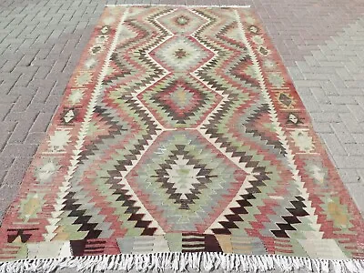 Area Rugs Floor Rug Large Rug Wool Kilim Handmade Carpet Modern Rug 66 X116  • $415.65