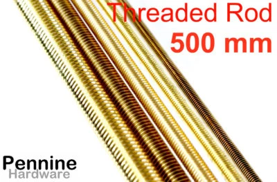 £6.41 • Buy 500 Mm Solid BRASS THREADED ROD Studs Studding Allthread M4 - M12 Ø UK Supplier