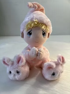 Talking Precious Moments Prayer Girl Doll Bunny Slippers Plush Praying Aurora 9  • $10