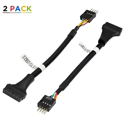 2x USB 3.0 19 Pin Female To USB 2.0 9 Pin Male PC Motherboard Cable Adapter • $7.99