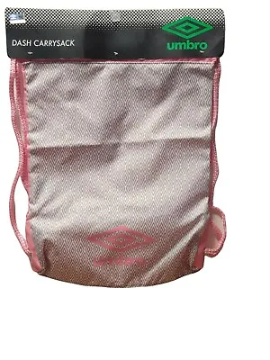 UMBRO Cinch Sack Backpack School Gym Tote Bag Pink New • £6.75
