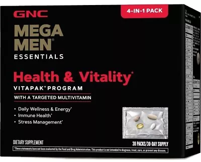 GNC Mega Men Essentials Health & Vitality Vitapak Program Immune Health Support • $17