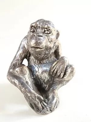 Italian Pewter Monkey Figuine Statue Desk Paper Weight Curio Cabinet Grand Tour • $70