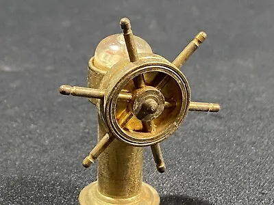 Vintage Miniature Brass Ships Wheel With Compass Made In Holland • $24