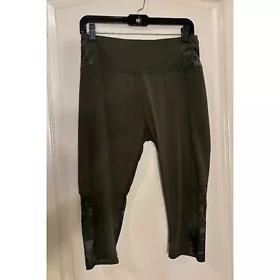 Marika NWOT Green With Camo Accents Capri Size Large With Mesh Panels • $12