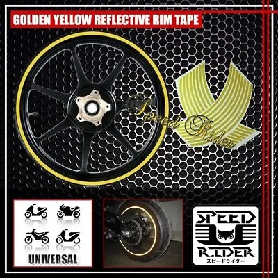 Yellow Reflective Rim Tape Wheel Stripe Trim Auto Bike Bicycle Decal 16 17 18 19 • $9.95