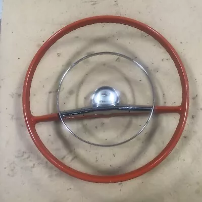 1957 Chevy  Belair Steering Wheel With Horn Button & Ring Vintage Original • $350