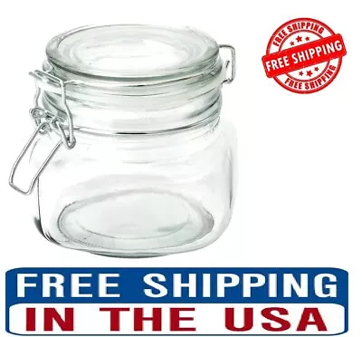 Mainstays Kitchen Storage 17-Ounce Clear Glass Lock Lid Jar Free Shipping • $5.37