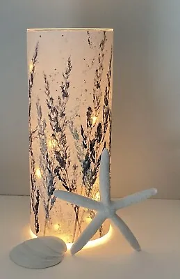 Original Hand Painted / Printed Sea Grasses Canvas Art Glass Candle Holder Vase. • £38.95