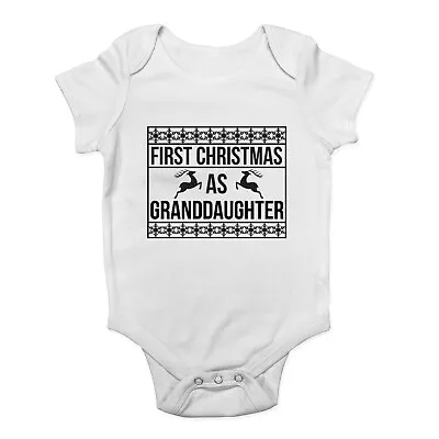 First Christmas As Granddaughter Baby Grow Vest Bodysuit Boys Girls • £5.99