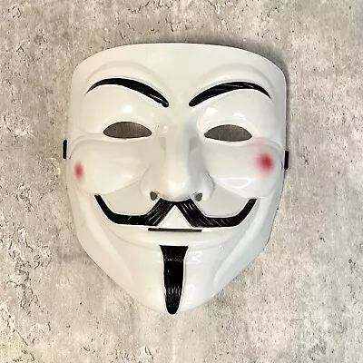 Face Mask Halloween Anonymous Hacker Anon V Vendetta Creepy Costume Fancy Dress • £9.25