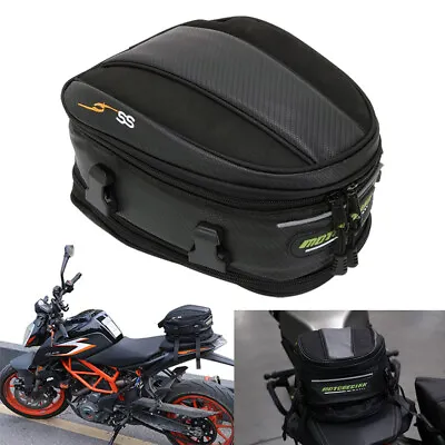 Motorcycle Tail Bag Waterproof Luggage Bag Seat Bag Motorbike Saddle Bags AU • $43.49