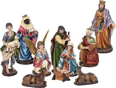 Large Traditional Deluxe Christmas Nativity Set Scene With 10 Detailed Figures • £50.99