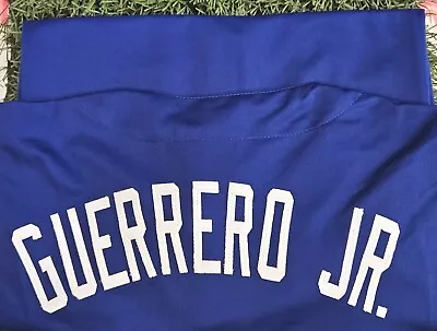 Vladimir Guerrero Jr Signed Auto.  Custom Jersey Jsa Coa Blue Jays - Vlad Front  • $125