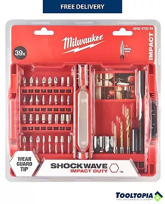 £37.49 • Buy Milwaukee Shockwave Impact Duty Bit Set 39pc 4932472059