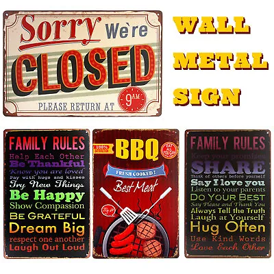 Vintage Retro Tin Sign Door Wall Decor Metal Bar Plaque Pub Poster Home Shop  • $4.99