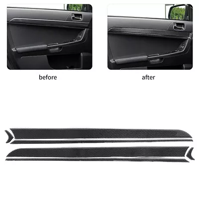 6Pcs Carbon Fiber Interior Door Panel Cover For Mitsubishi Lancer EVO 08-15 • $25.78