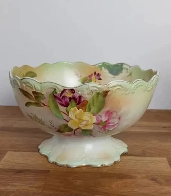 £18 • Buy Vintage Carlton Ware Footed Bowl Floral Pattern Multicoloured Salad/ Fruit Bowl 
