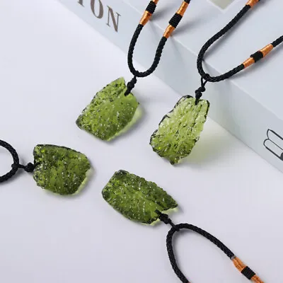 AAA Natural Green Moldavite Meteorite Impact Glass Czech Pendant Chakra Necklace • $5.41