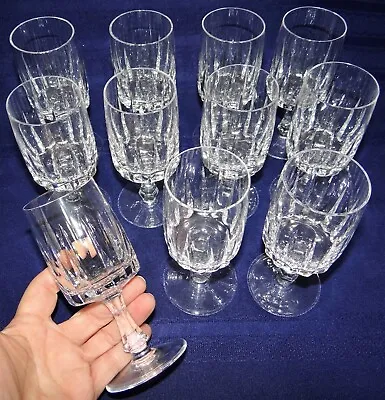 Josair VISCOUNT Set Of 11 Cut Crystal Wine Goblets 5.25  Glass Josephine Hutte • $89.99