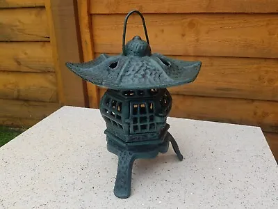 £59.99 • Buy Pagoda Oriental Tealight Candle Holder Cast Iron Decorative Lamp Garden Ref2