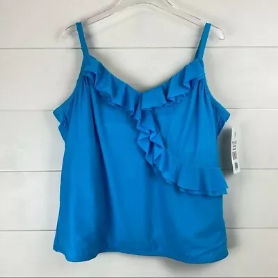 NEW Miraclesuit Ruffle Tankini Swim Top 26W UPF 50+ • $65