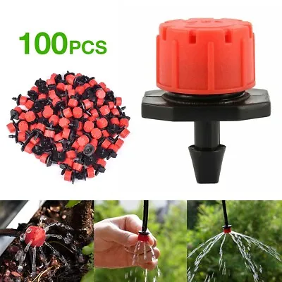 100X Adjustable Emitter Dripper Micro Drip Irrigation Sprinkler Watering System • $7.99