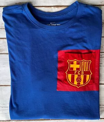 Nike Fcb Barcelona Soccer Pocket Nike Tee T-shirt Blue Red Mens Xxl Excellent • $14.99