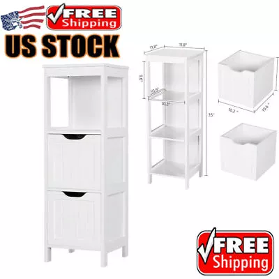 Modern 3 Tiers Bathroom Floor Cabinets Heavy Duty Bedroom Space Saver Wooden New • $55.85